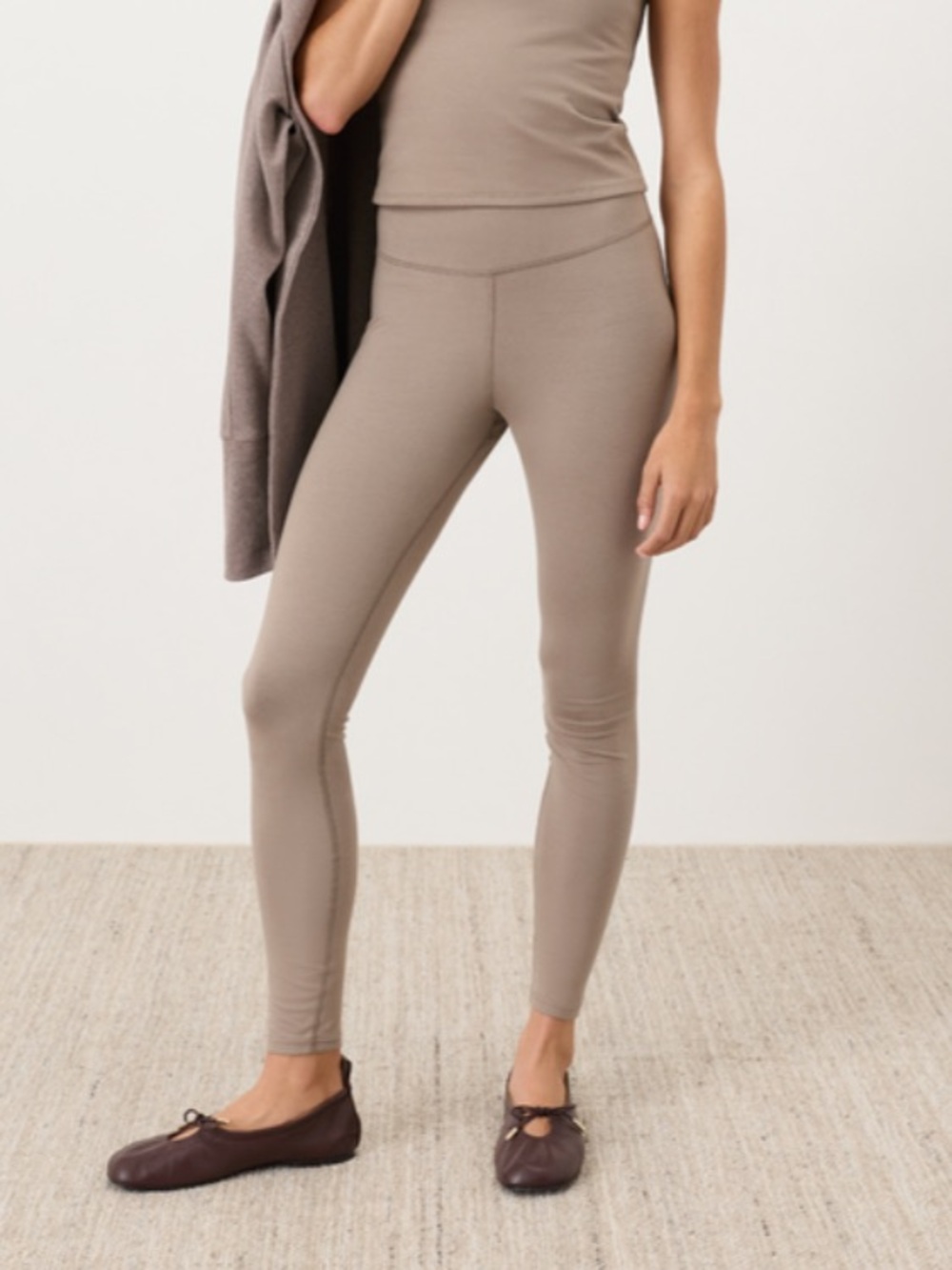 Pact Organic On The Go-To Leggings Cinder Brown Organic Cotton M